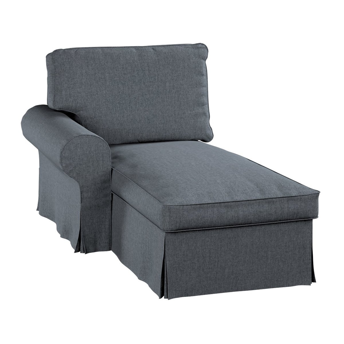 Pokrowiec na szezlong Ektorp lewy, grafitowo - szary szenil, 84 x 166 x 73 cm, City