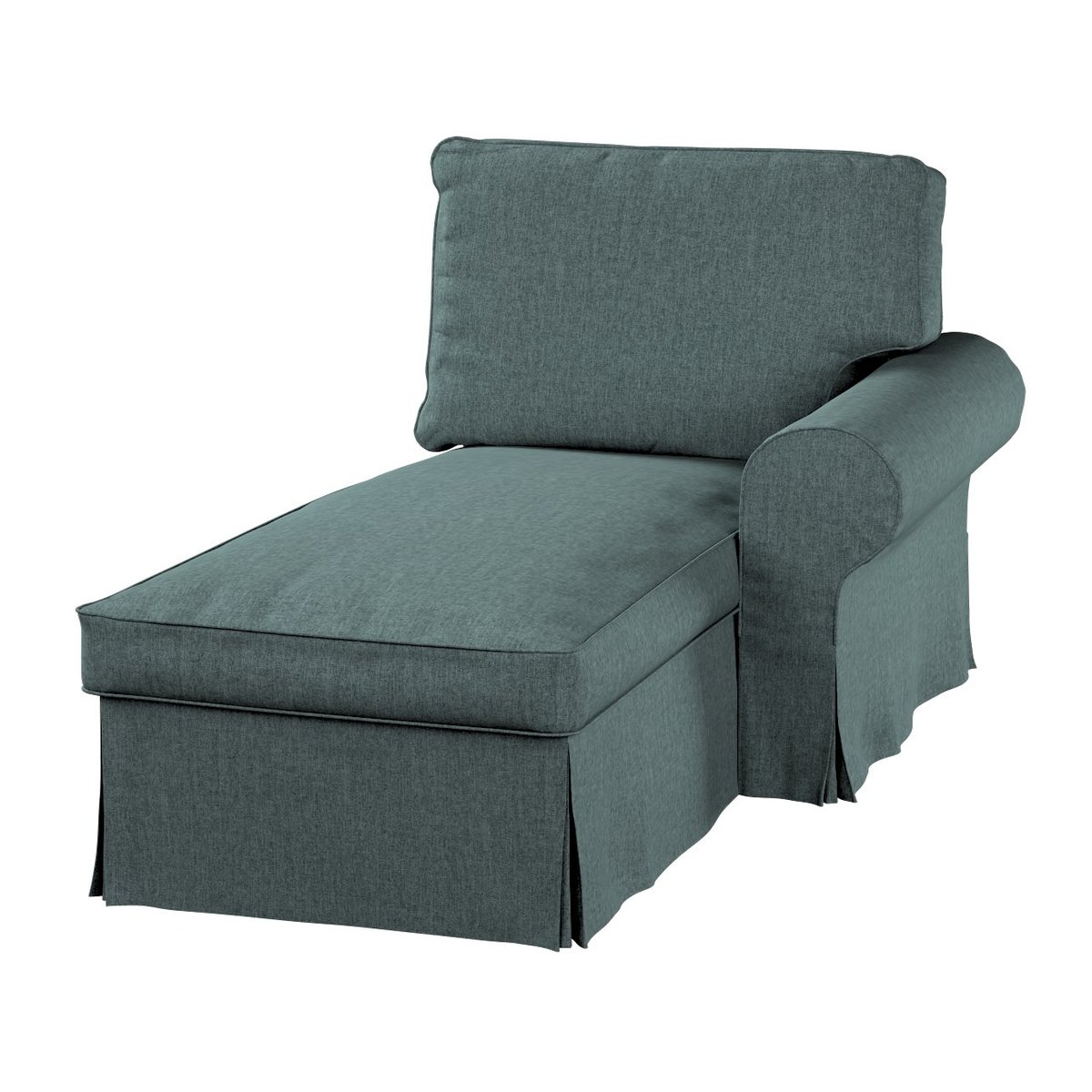 Pokrowiec na szezlong Ektorp prawy, szary błękit szenil, 84 x 166 x 73 cm, City