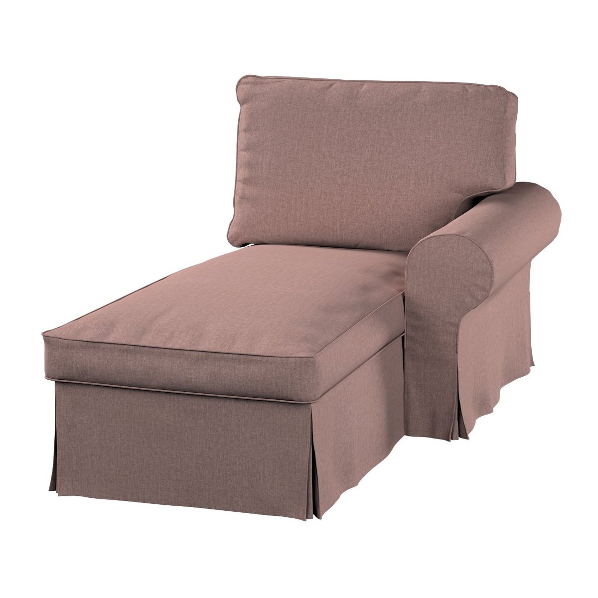 Pokrowiec na szezlong Ektorp prawy, zgaszony róż szenil, 84 x 166 x 73 cm, City