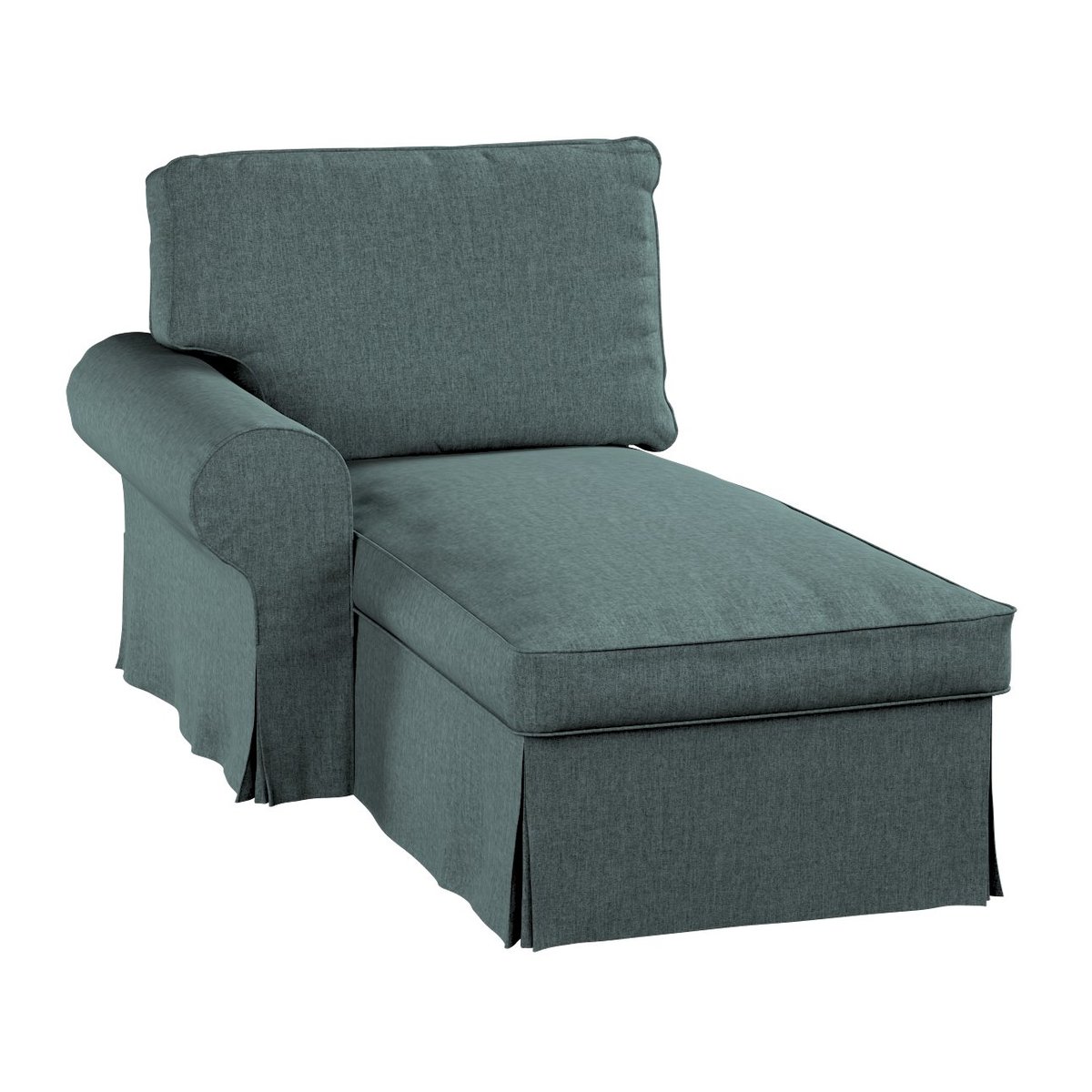 Pokrowiec na szezlong Ektorp lewy, szary błękit szenil, 84 x 166 x 73 cm, City