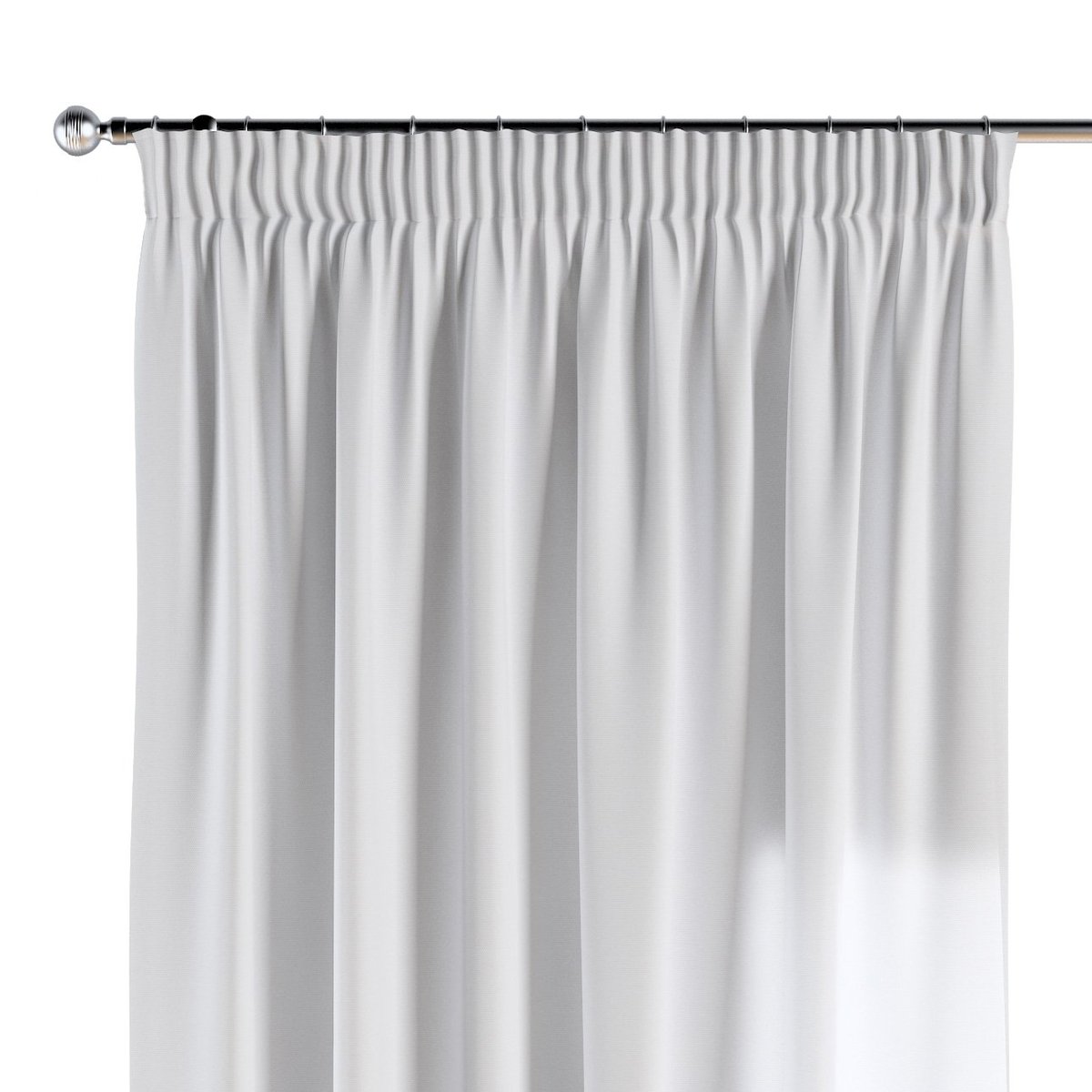 Zasłona na taśmie marszczącej 1 szt., biały, Happiness