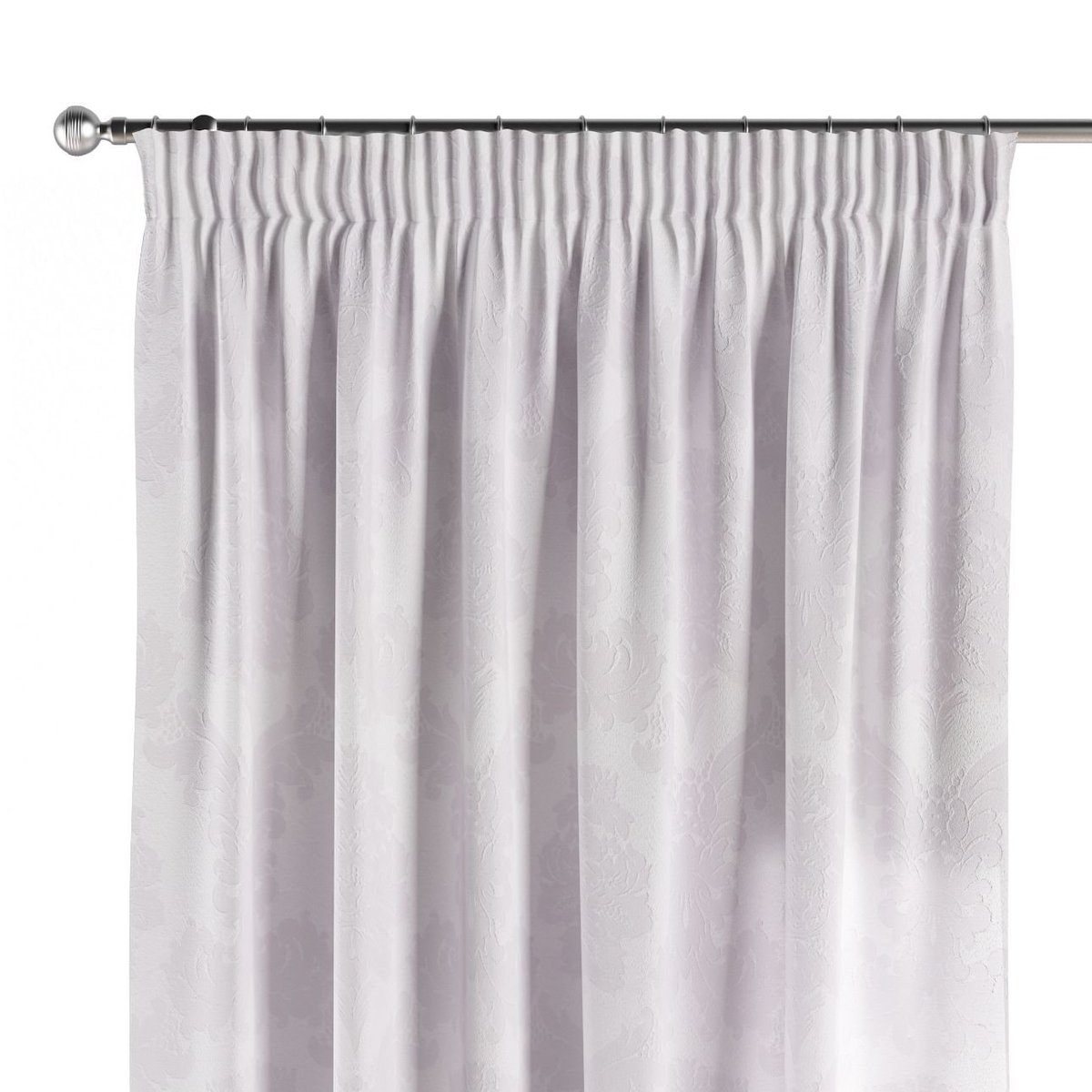 Zasłona na taśmie marszczącej 1 szt., biały, Damasco