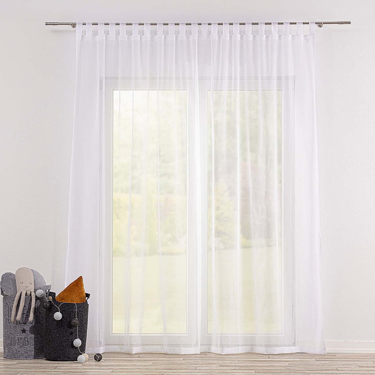 Firana woalowa na szelkach, biały, Soft Veil