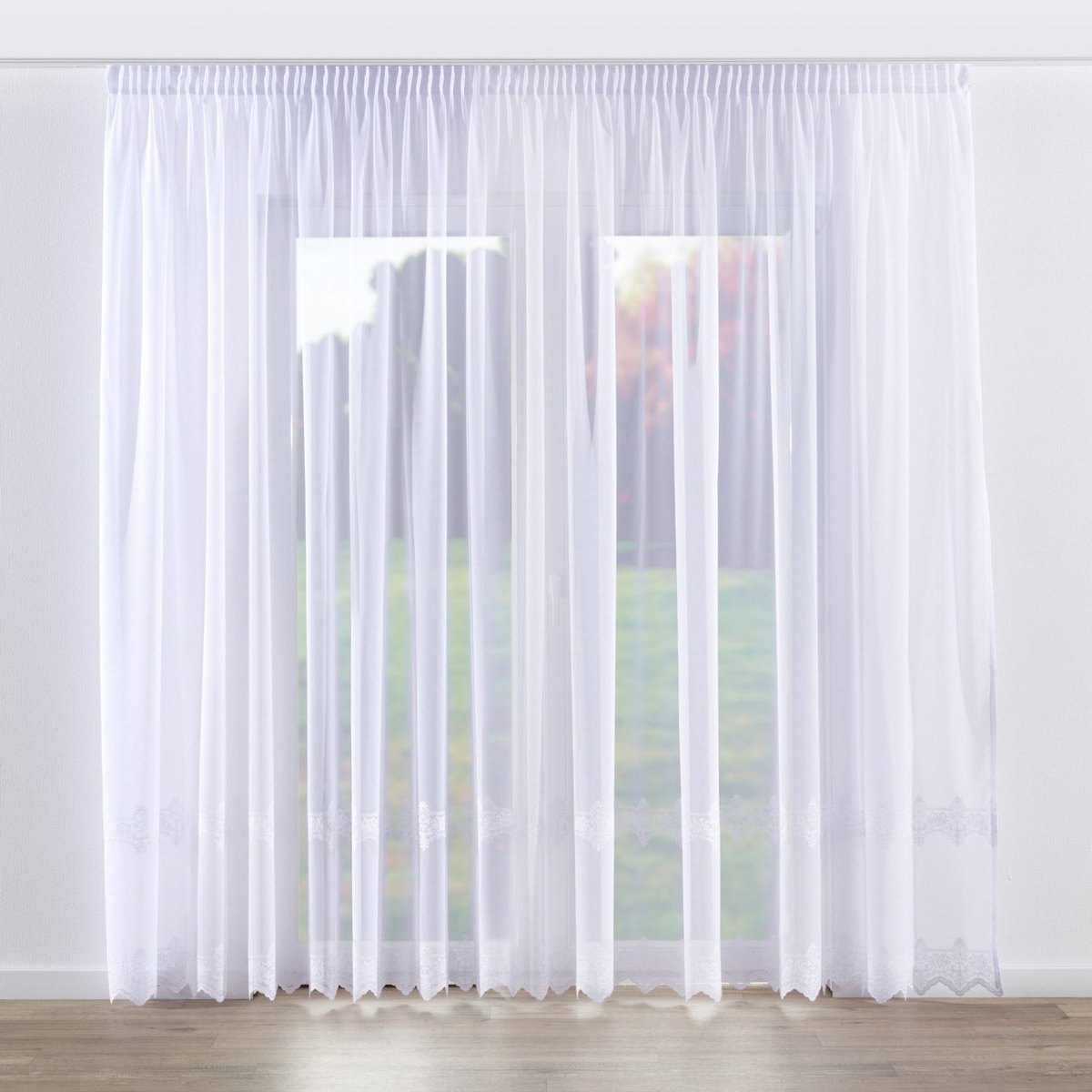 Firana na taśmie, biały, Woale i firany