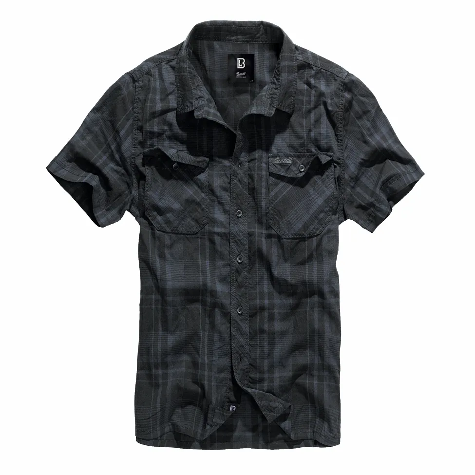 Koszula z krótkim rękawem BRANDIT Roadstar - czarno-niebieska RATY 0% | PayPo | GRATIS WYSYŁKA | ZWROT DO 100 DNI