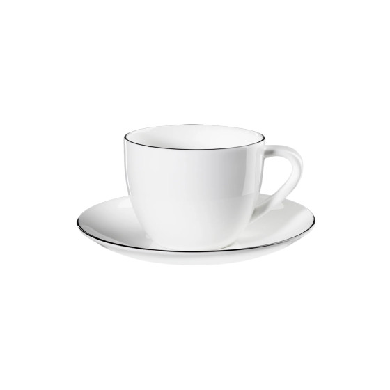 Filiżanka do cappuccino ze spodkiem Asa Selection À Table Ligne Noire, 250 ml