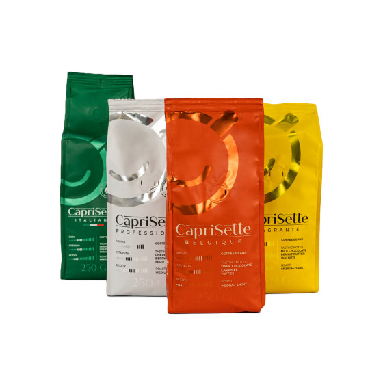 Zestaw kawy ziarnistej Caprisette, 4 x 250 g