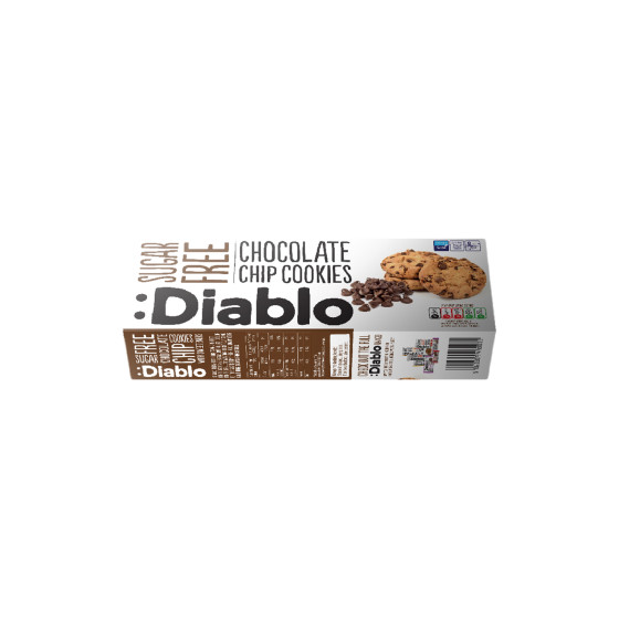 Ciasteczka bez cukru Diablo Sugar Free Chocolate Chip, 130 g (z maltitolem)