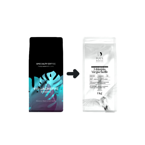 Kawa ziarnista Specialty Black Crow White Pigeon Ethiopia Yirgacheffe, 1 kg