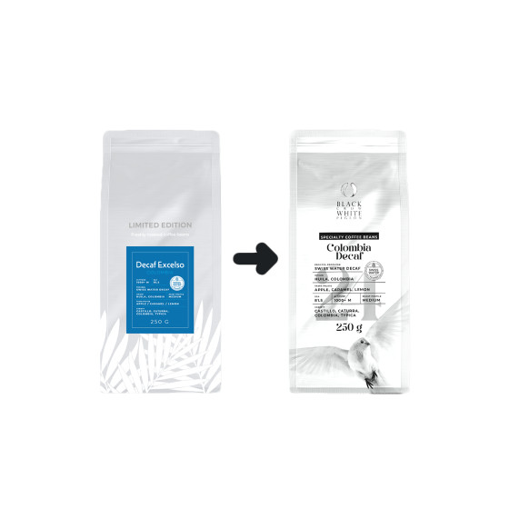 Bezkofeinowa kawa specialty Black Crow White Pigeon Colombia Decaf, 250 g