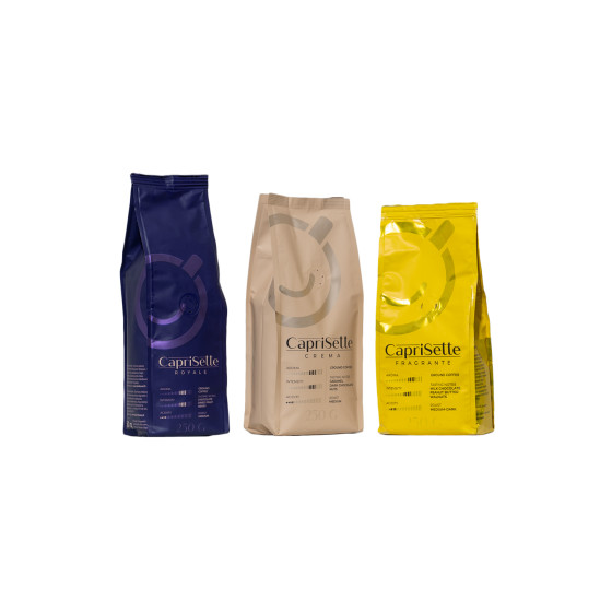 Zestaw kawy mielonej Caprisette TOP, 3 x 250 g
