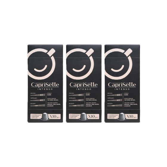 Kawa w kapsułkach do ekspresów Nespresso® Caprisette Intenso, 3 x 10 szt.