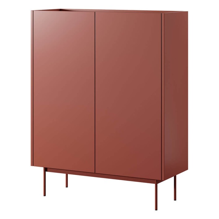 Komoda COLOR KD97 Ceramiczny czerwony, dąb linea