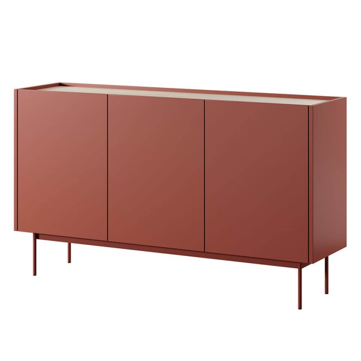 Komoda COLOR K144/83 Ceramiczny czerwony, dąb linea