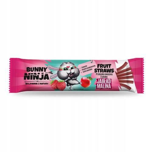 BUNNY NINJA Fruit Straws Przekąska owocowa - pałeczki o smaku jabłko-malina, 16g