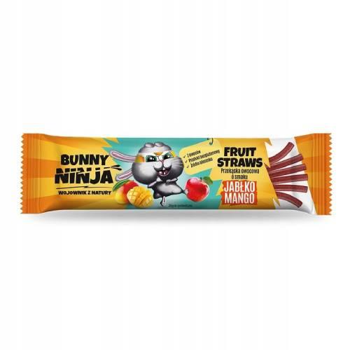 BUNNY NINJA Fruit Straws Przekąska owocowa - pałeczki o smaku jabłko-mango, 16g
