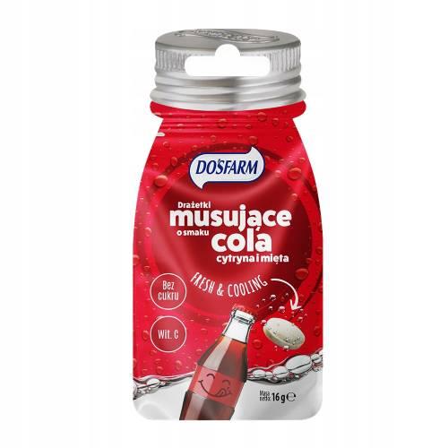 DOSFARM Drażetki musujące o smaku coli, cytryny i mięty z witaminą C, 16g
