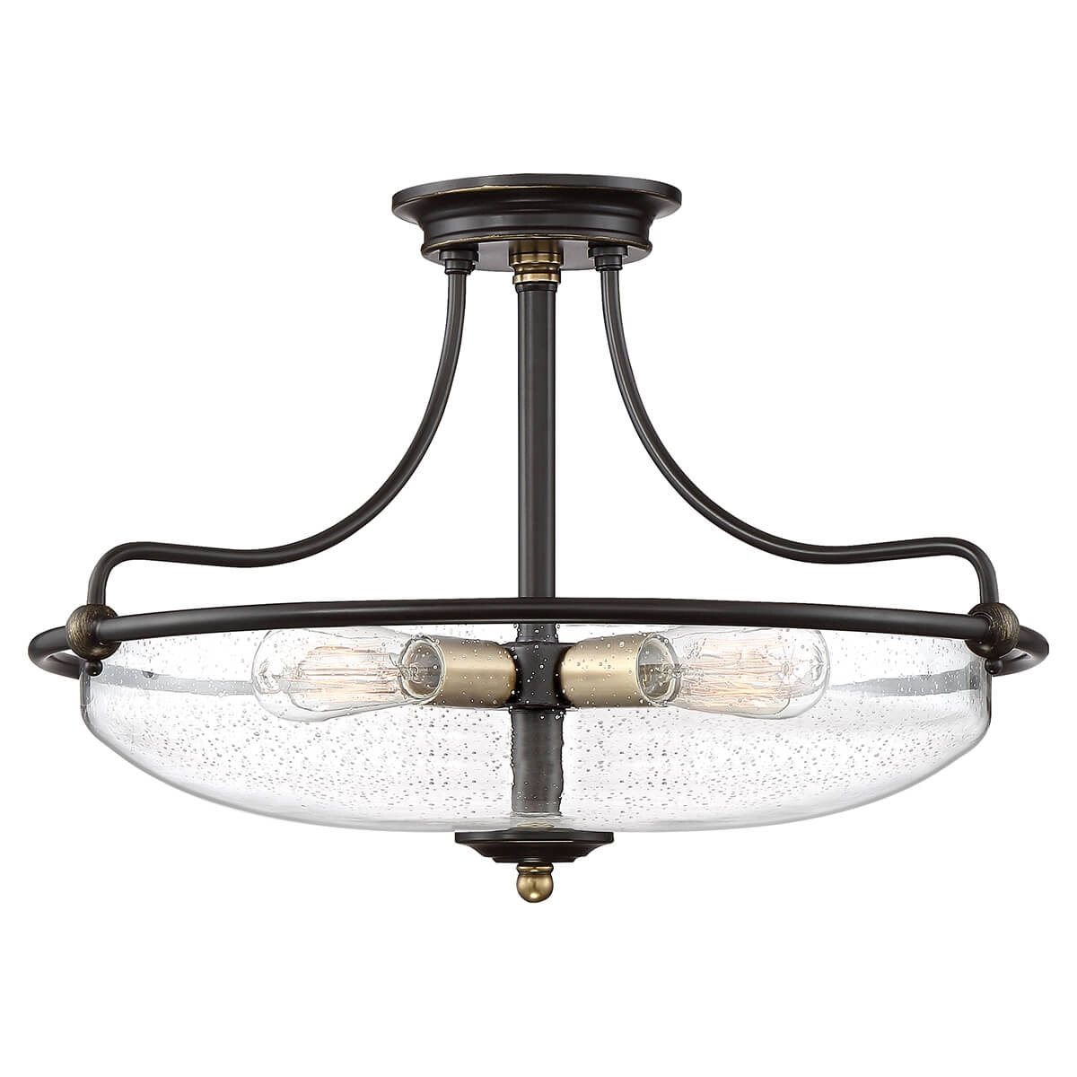 Szklana lampa sufitowa Griffin QZ-GRIFFIN-SFM-C-PNAB Quoizel brąz przezroczysty