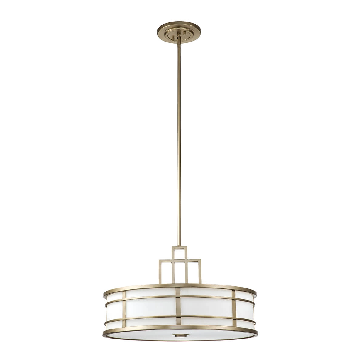 Metalowa lampa wisząca Fusion FE-FUSION-P-L-PNBR Feiss do jadalni mosiądz