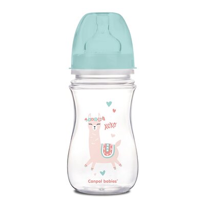 Canpol babies Butelka szerokootworowa antykolkowa EasyStart zielona 35/221 240 ml