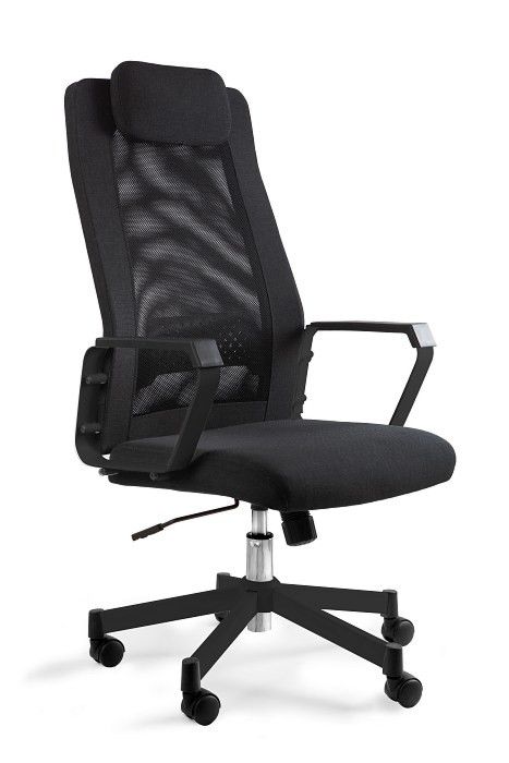 Fotel biurowy, ergonomiczny, mikrosiatka, Fox, czarny