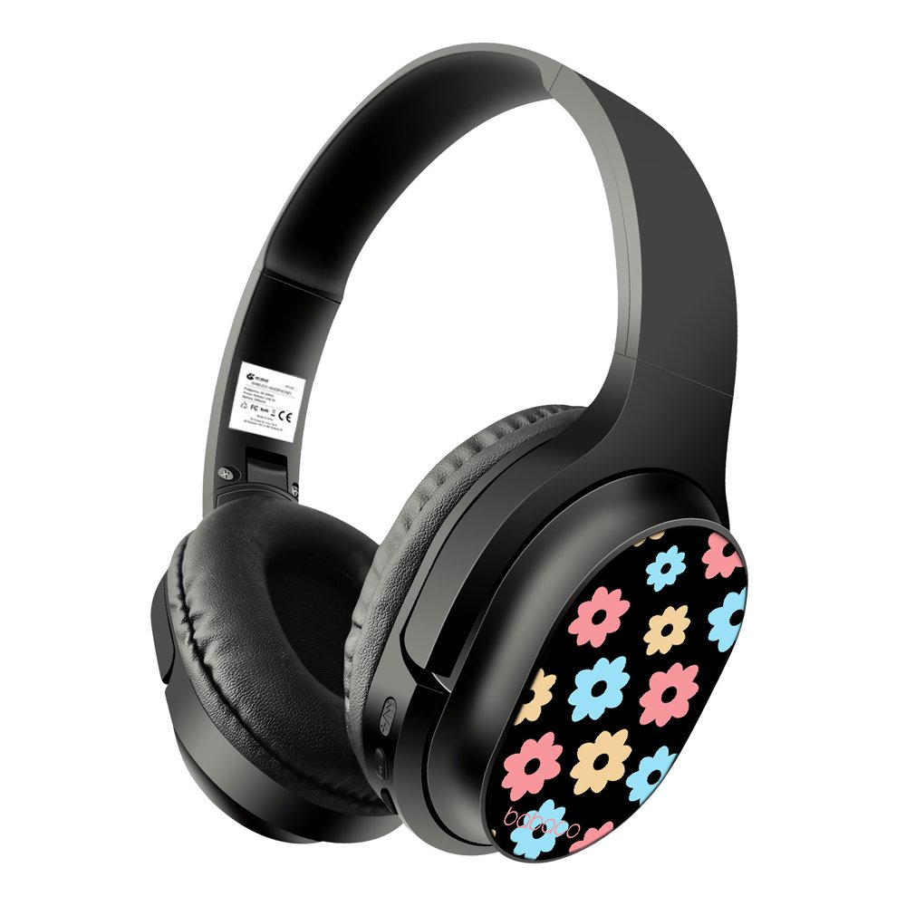Bezprzewodowe słuchawki stereo z mikrofonem Babaco wzór Kwiaty 011