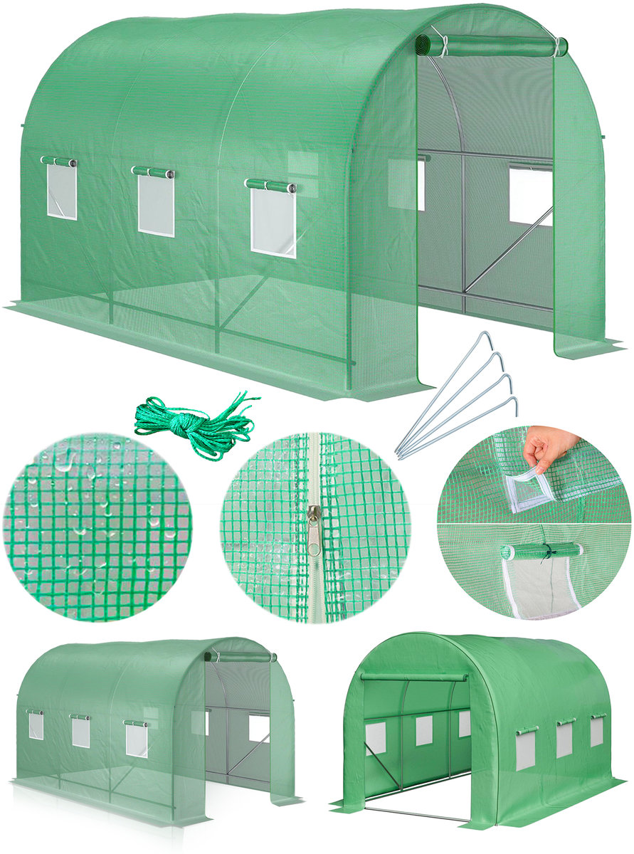 Tunel Foliowy 7,5m2 Ogrodowy Szklarnia Folia Na Warzywa Owoce 2,5x3x2m