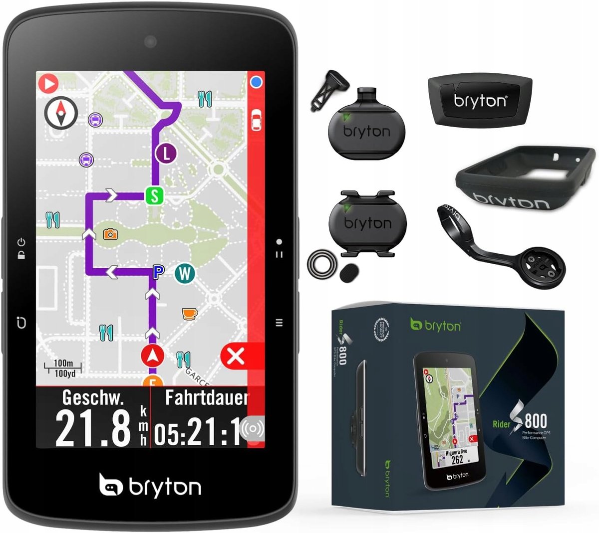 Zestaw Bryton Rider S800T z czujnikiem tętna, pedału i prędkości