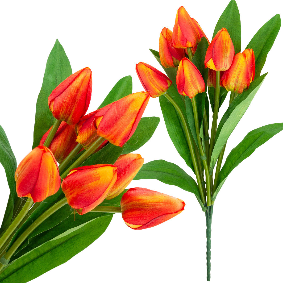 TULIPAN BUKIET TULIPANÓW PIĘKNY JAK ŻYWY TULIPANY KWIATY POMARAŃCZOWE X9