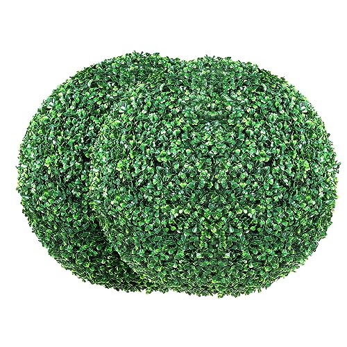 VEVOR Sztuczne topiary bukszpan, 50 cm wysokości (2 sztuki), sztuczne topiary w kształcie kuli, całoroczne zielone rośliny feaux dekoracyjne kulki na podwórko, balkon, do ogrodu, na ślub i wystrój