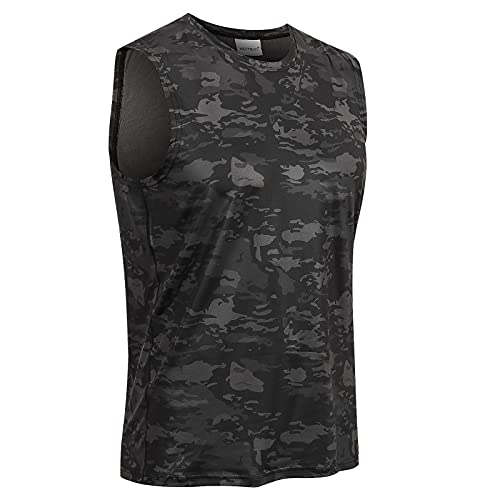 MeetHoo Męski Tank Top, Mięśniowe Koszulki Tank Shirt Rękawy Koszulka Podkoszulka Szybko suche Podkoszulka Siłownia Bieganie dla mężczyzn