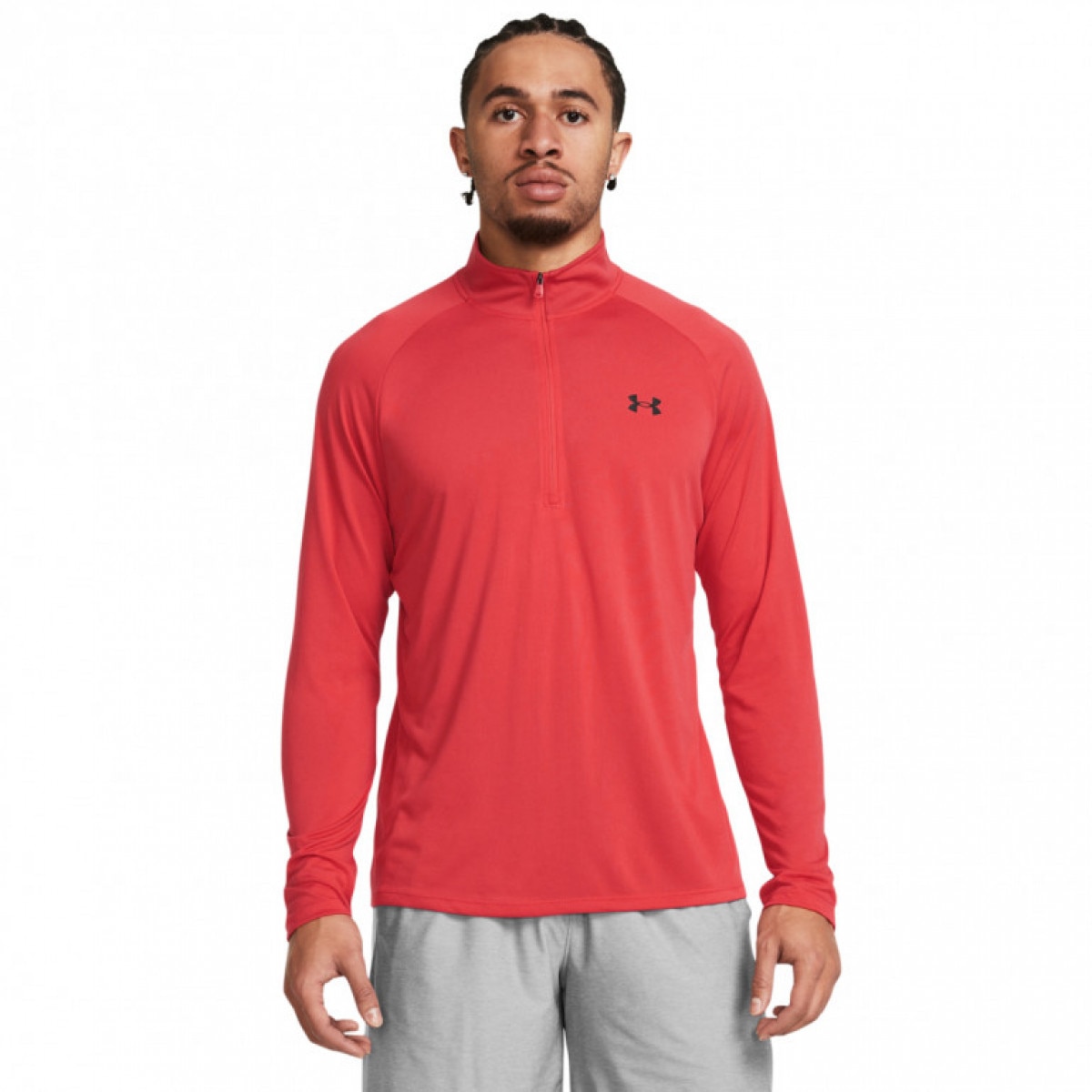 Męska bluza treningowa nierozpinana bez kaptura Under Armour UA Tech 2.0 1/2 Zip - czerwona - UNDER ARMOUR