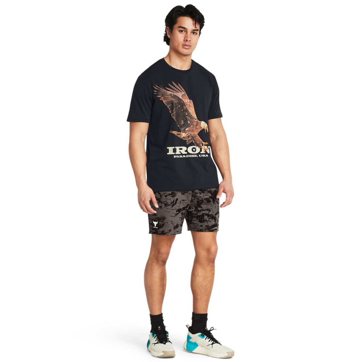 Męskie spodenki treningowe Under Armour Project Rock Ess Fleece Sts - brązowe - UNDER ARMOUR
