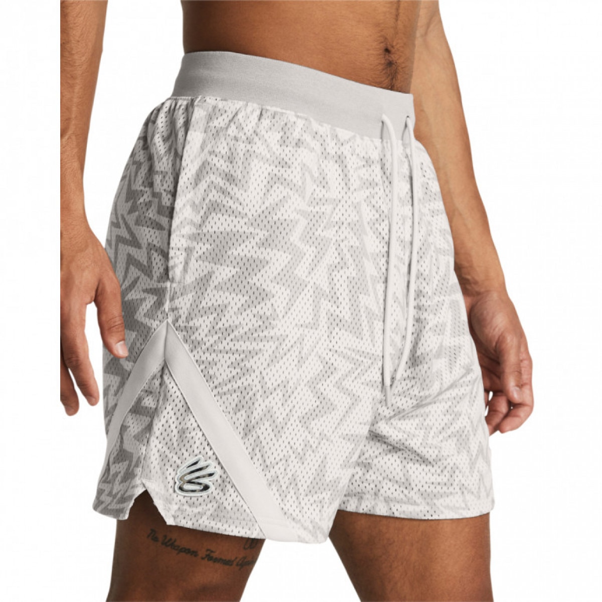 Męskie spodenki do koszykówki Under Armour Curry Mesh Short 2 - białe - UNDER ARMOUR