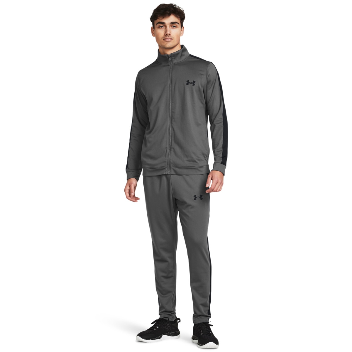 Męski dres komplet treningowy Under Armour UA Knit Track Suit - szary - UNDER ARMOUR