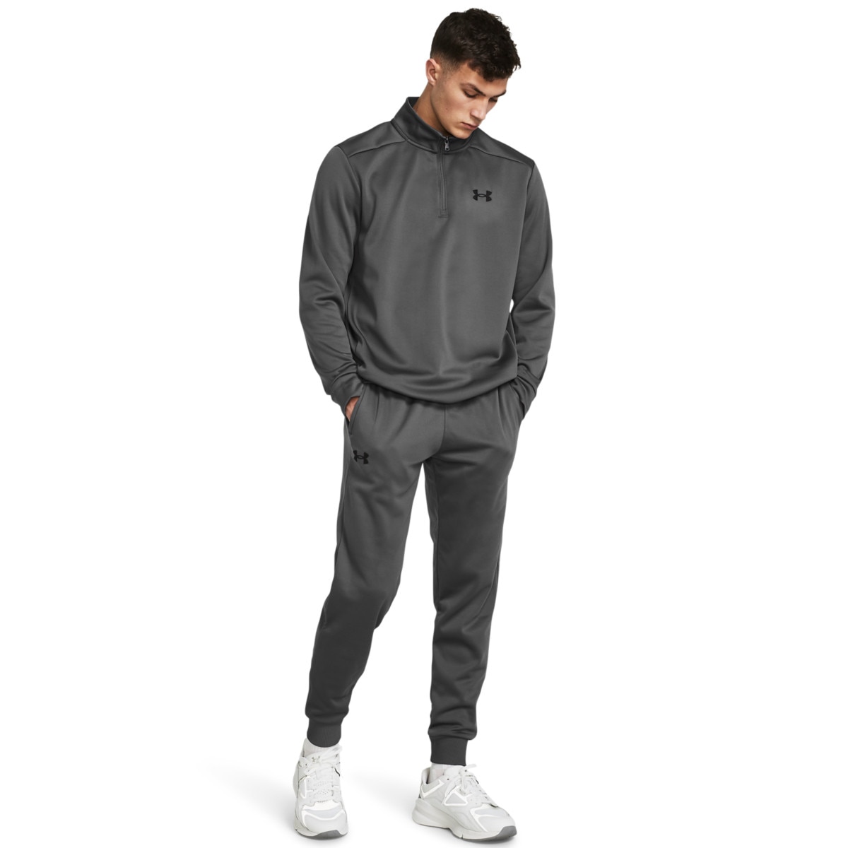 Męskie spodnie treningowe Under Armour UA Armour Fleece Joggers - szare - UNDER ARMOUR