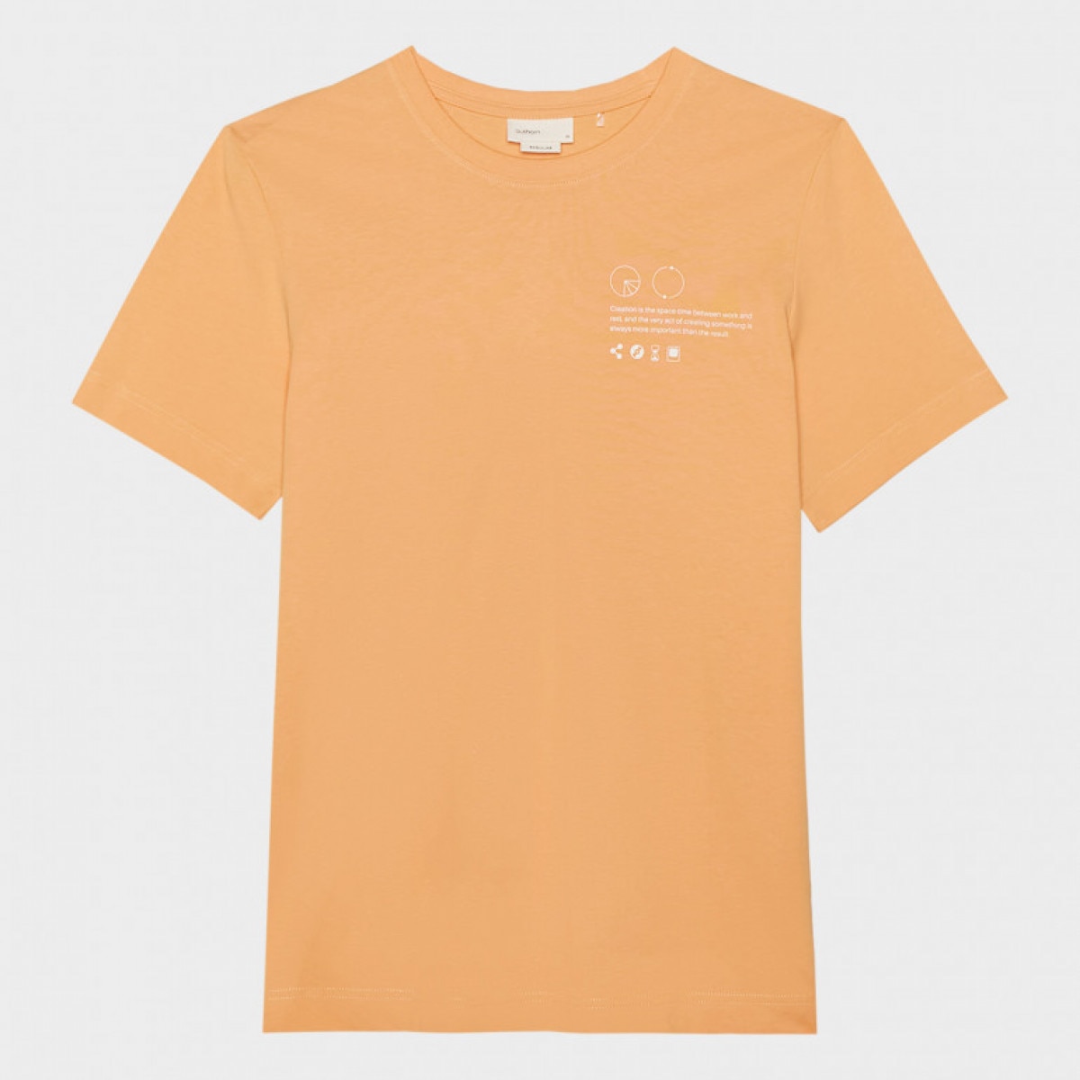 Męski t-shirt z nadrukiem Outhorn OTHWSS24TTSHM1490 - pomarańczowy