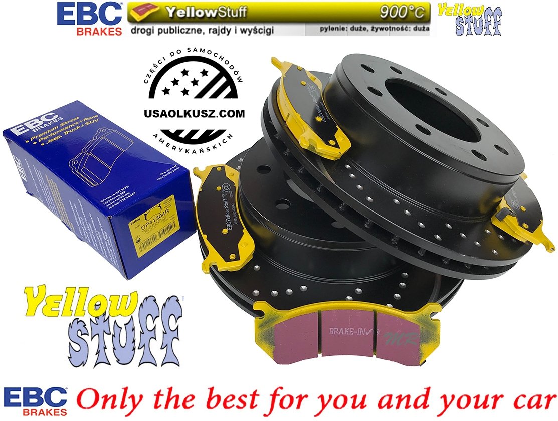Tylne klocki YellowStuff + NAWIERCANE NACINANE tarcze hamulcowe EBC seria GD Hummer H2