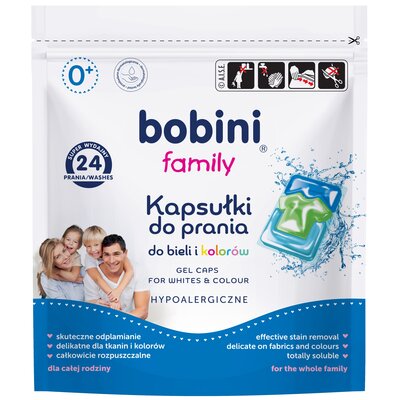 BOBINI FAMILY 24SZT KAPSUŁKI D/PR. BIAŁE KOLOR /489