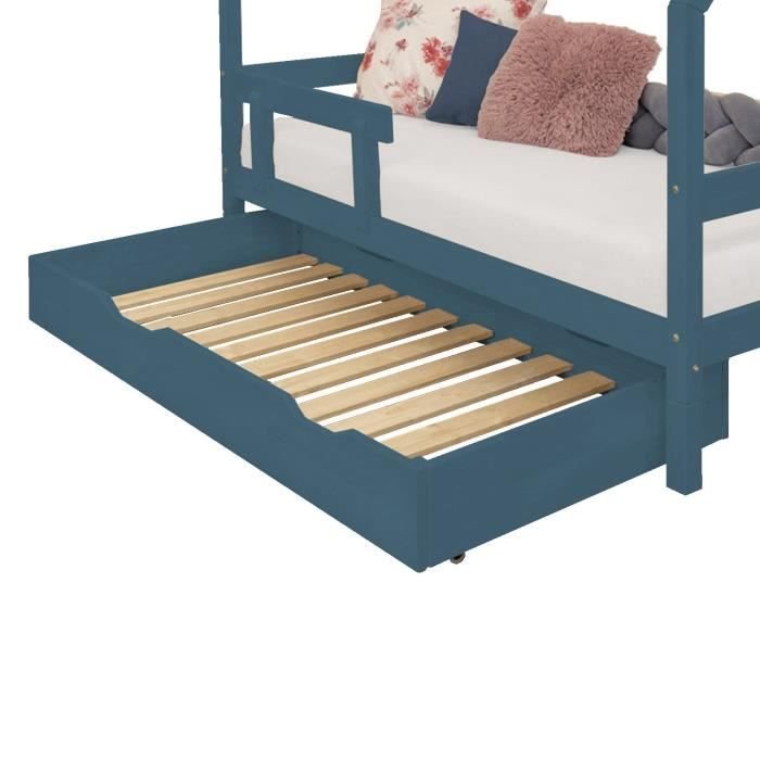 Szuflada łóżka 90 x 160 z podstawą łóżka BUDDY - zieleń benzynowa