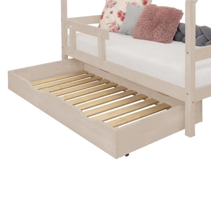 Szuflada łóżka 90 x 200 ze sprężyną pudełkową BUDDY - beż