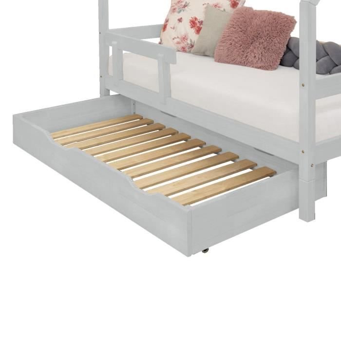 Szuflada łóżka 120 x 200 ze sprężyną pudełkową BUDDY - jasnoszara