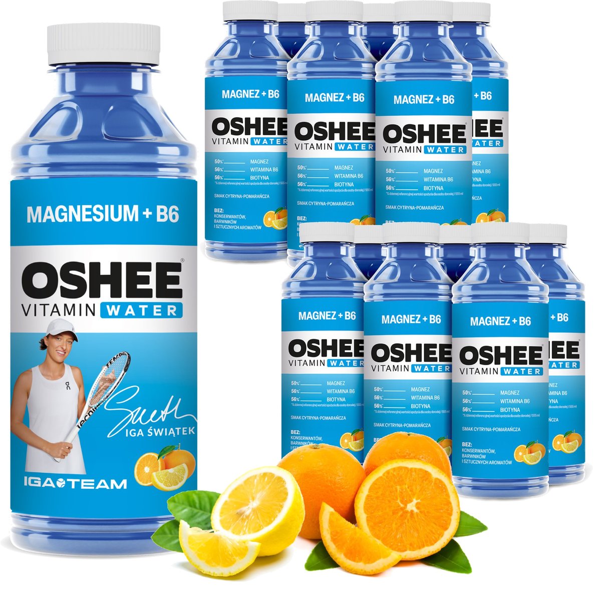 12x OSHEE Vitamin Water magnez + B6 555 ml