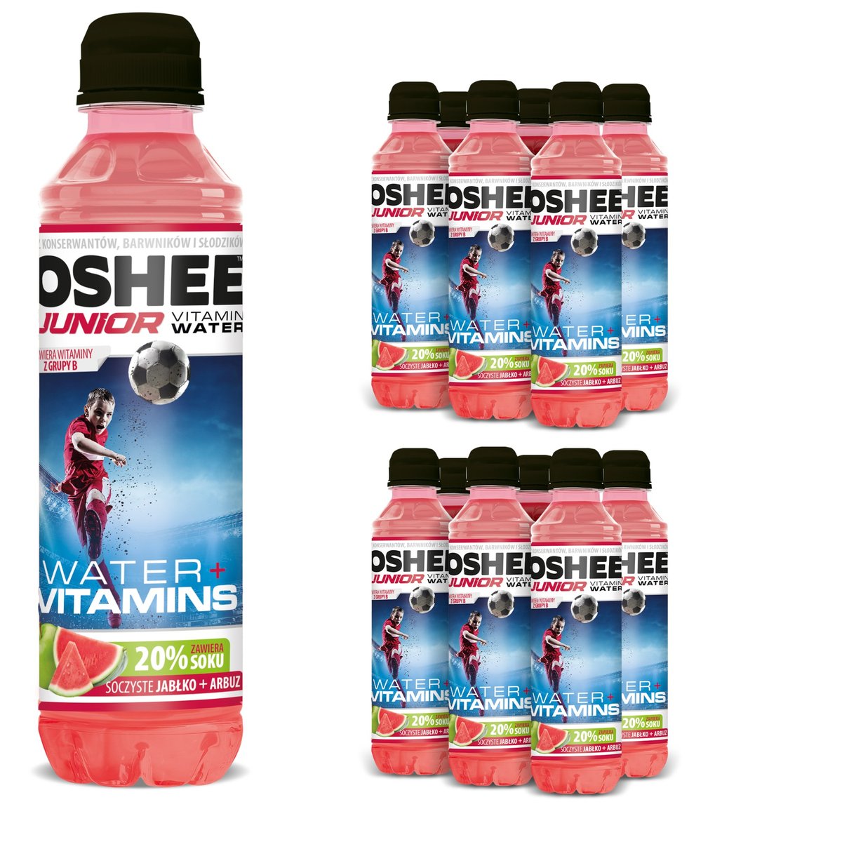 12x Junior by OSHEE Vitamin Water jabłko - arbuz 555 ml