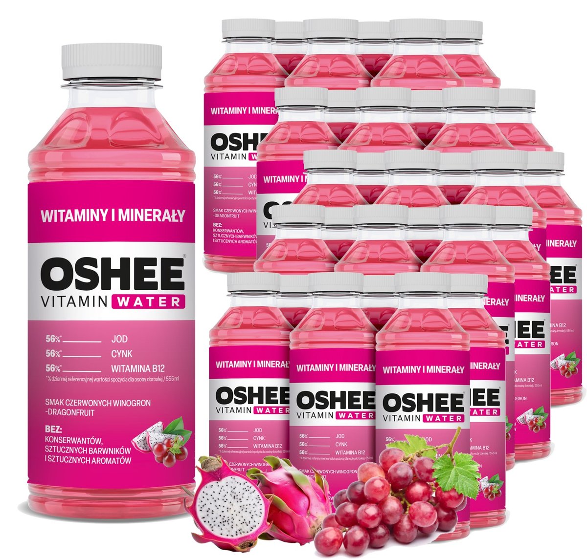 30x OSHEE Vitamin Water Witaminy i Minerały 555 ml