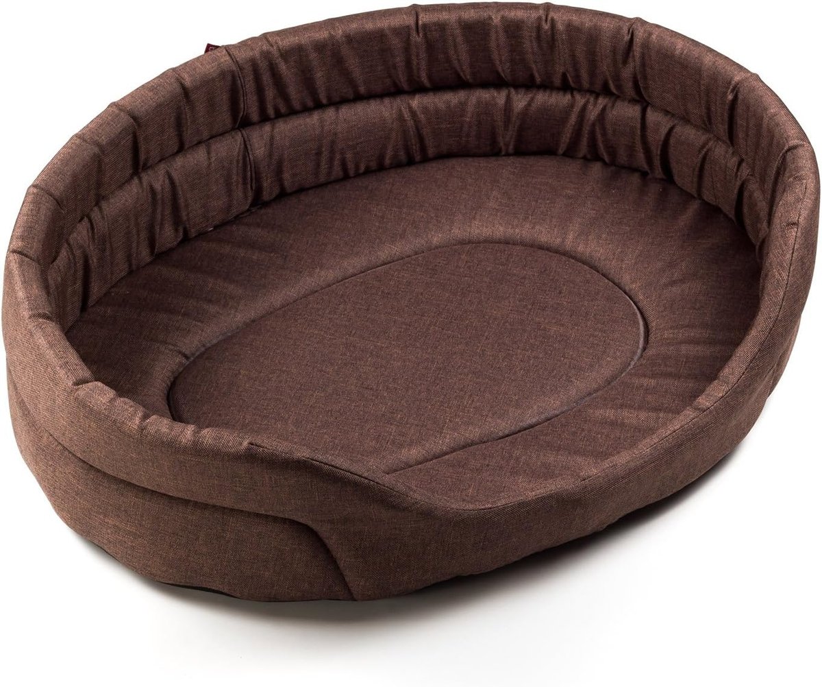 Legowisko dla psa kota Mata dla Psa Materac Posłanie Brązowe Len 91x72 R8