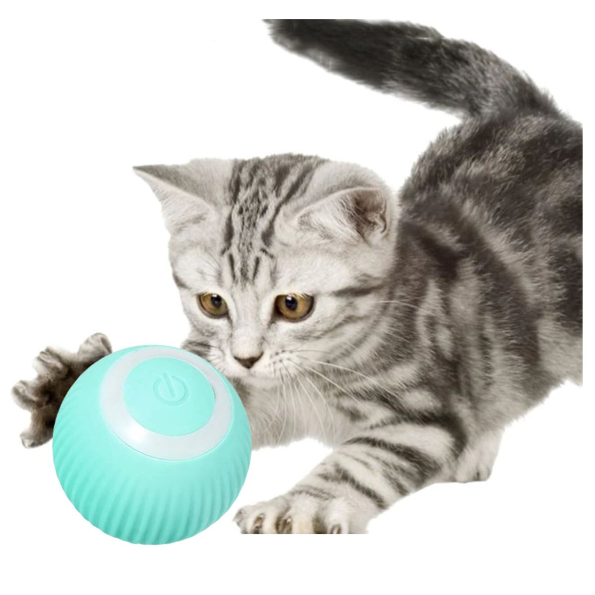 UCIEKAJĄCA ZABAWKA DLA KOTA PIŁKA KULA INTERAKTYWNA LED USB OBROTOWA