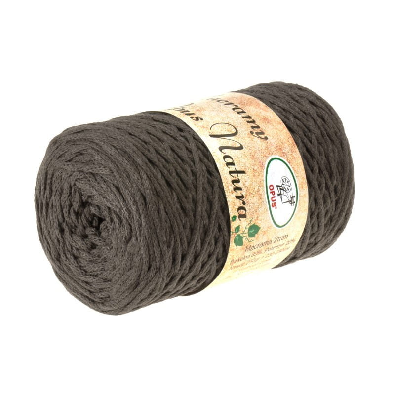 Sznurek do makramy Opus Natura Macrama 2mm nr 118 brązowy