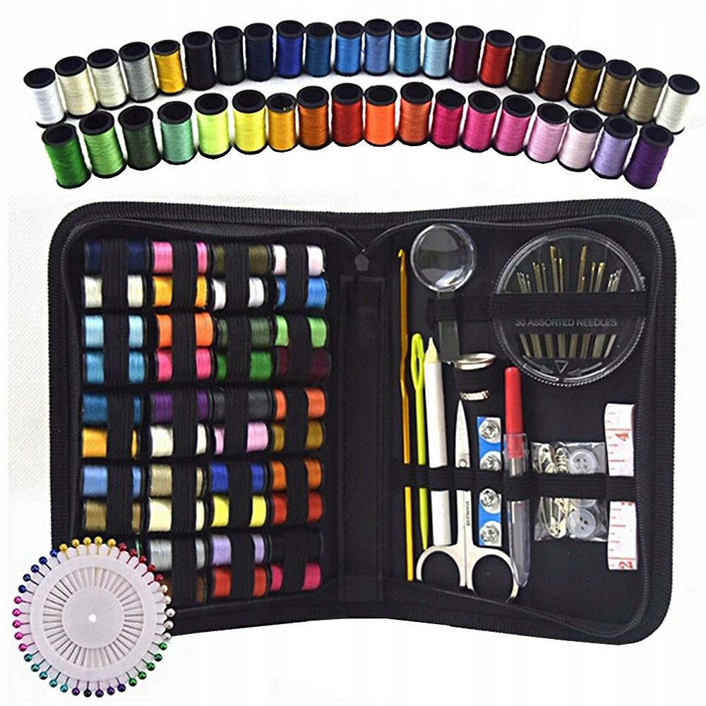 Przybornik Krawiecki Zestaw Do Szycia Etui Igły Nici Szpilki Duży Szydełko
