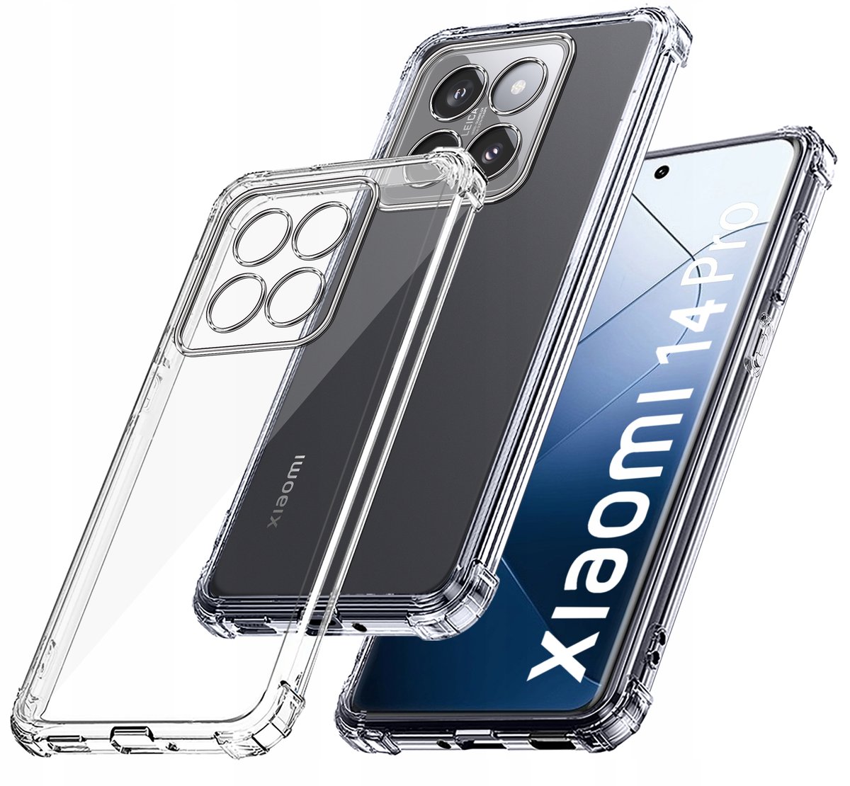 Etui do Xiaomi 14 Pro ANTI-SHOCK CLEAR CASE PLECKI